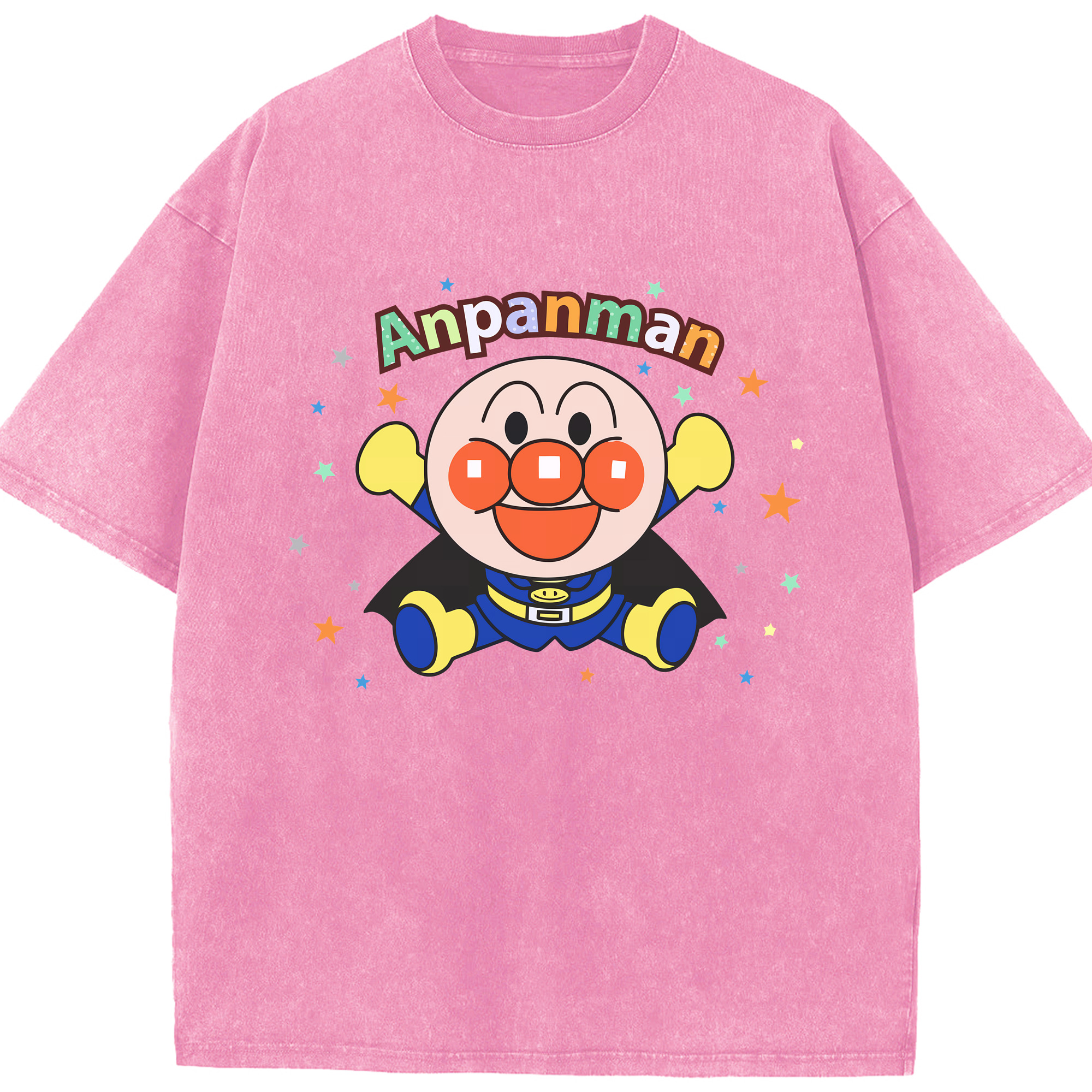 （画像用） アンパンマン Anpanman 綿100% ヴィンテージ風 半袖Tシャツ（フロントプリント）